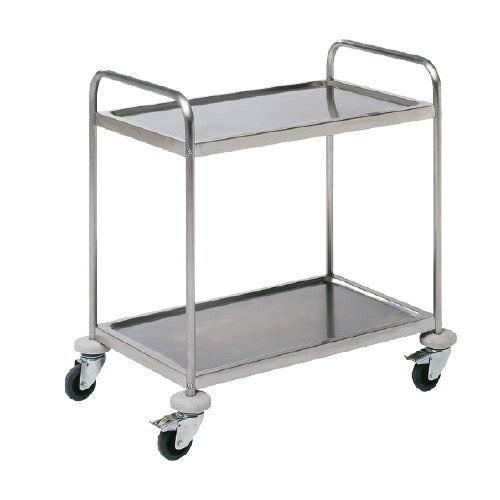 Chariot de service inox - 1000 x 600 x 940 - 2 à 3 niveaux de rangement - sur roulettes