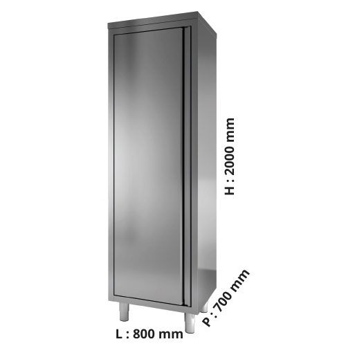 Armoire de rangement inox  Hauteur 2000 - Portes battantes - P700